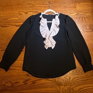 JCREW ruffle front blouse